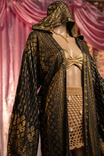 Load image into Gallery viewer, Black Lotus Kimono with hood