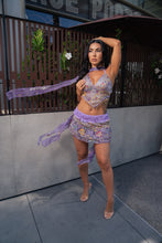 Load image into Gallery viewer, purple bloom shakti mini skirt set