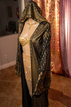 Load image into Gallery viewer, Black Lotus Kimono with hood