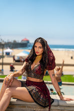 Load image into Gallery viewer, Midnight Rose Mini Skirt Set