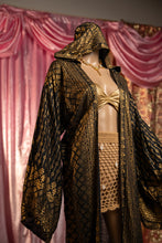 Load image into Gallery viewer, Black Lotus Kimono with hood