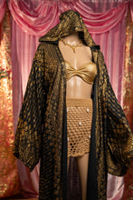 Load image into Gallery viewer, Black Lotus Kimono with hood