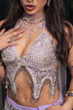 Load image into Gallery viewer, Lilac Diamonds Lace up Mini Skirt Set