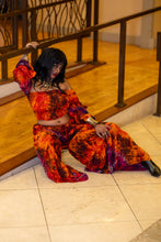 Load image into Gallery viewer, Passionfruit Fire Sharara Pants Set