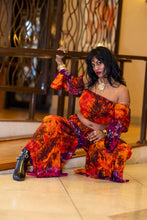 Load image into Gallery viewer, Passionfruit Fire Sharara Pants Set