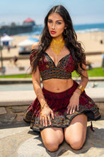 Load image into Gallery viewer, Midnight Rose Mini Skirt Set