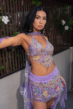Load image into Gallery viewer, purple bloom shakti mini skirt set