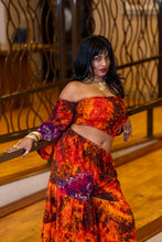 Load image into Gallery viewer, Passionfruit Fire Sharara Pants Set
