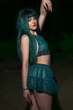 Load image into Gallery viewer, teal mystic micro mini skirt set