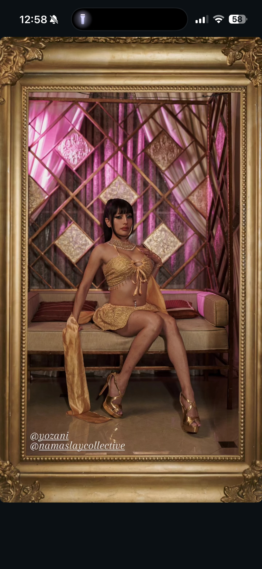 Golden Goddess Lotus Mini Skirt Set