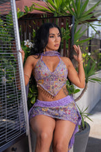 Load image into Gallery viewer, purple bloom shakti mini skirt set