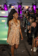 Load image into Gallery viewer, Gold Lotus Mini Magic Dress