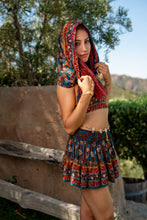 Load image into Gallery viewer, Bohemian Sapphire Mini Skirt Set