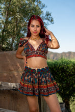 Load image into Gallery viewer, Bohemian Sapphire Mini Skirt Set