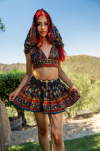 Load image into Gallery viewer, Bohemian Sapphire Mini Skirt Set