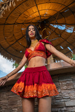 Load image into Gallery viewer, Zebra Fire Mini Skirt Set