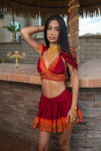 Load image into Gallery viewer, Zebra Fire Mini Skirt Set