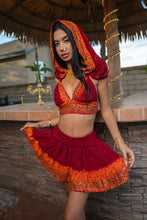 Load image into Gallery viewer, Zebra Fire Mini Skirt Set