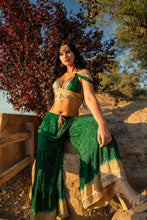 Load image into Gallery viewer, Emerald Gold Sharara Pants Set