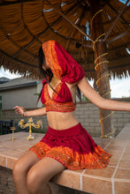 Load image into Gallery viewer, Zebra Fire Mini Skirt Set