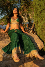 Load image into Gallery viewer, Emerald Gold Sharara Pants Set