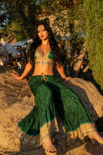 Load image into Gallery viewer, Emerald Gold Sharara Pants Set