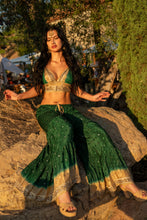Load image into Gallery viewer, Emerald Gold Sharara Pants Set