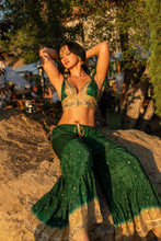 Load image into Gallery viewer, Emerald Gold Sharara Pants Set