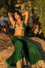 Load image into Gallery viewer, Emerald Gold Sharara Pants Set