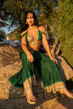Load image into Gallery viewer, Emerald Gold Sharara Pants Set