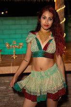 Load image into Gallery viewer, Watercolor Bandhani Mini Skirt Set