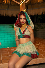 Load image into Gallery viewer, Watercolor Bandhani Mini Skirt Set