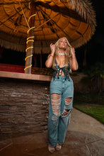 Load image into Gallery viewer, Turquoise Velvet Pixie Top