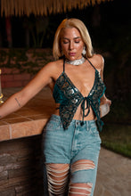 Load image into Gallery viewer, Turquoise Velvet Pixie Top