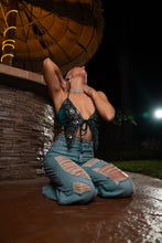 Load image into Gallery viewer, Turquoise Velvet Pixie Top