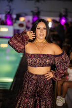 Load image into Gallery viewer, Midnight Paisley Sharara Pants Set