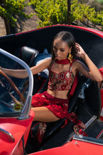Load image into Gallery viewer, fire lotus ruffle mini skirt set