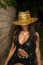 Load image into Gallery viewer, Midnight Gold Magic Cowboy Hat
