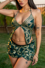 Load image into Gallery viewer, Royal Emerald Mini Ruffle Skirt Set