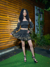 Load image into Gallery viewer, Black Lotus Scrunch Top Mini Skirt Set