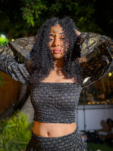 Load image into Gallery viewer, Black Lotus Scrunch Top Mini Skirt Set