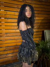 Load image into Gallery viewer, Black Lotus Scrunch Top Mini Skirt Set