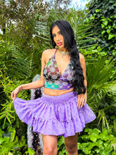 Load image into Gallery viewer, Lilac Tie Dye Flowers Halter top
