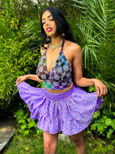 Load image into Gallery viewer, Lilac Tie Dye Flowers Halter top
