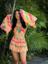 Load image into Gallery viewer, rainbow aura micro mini skirt set