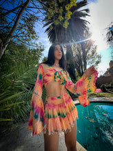 Load image into Gallery viewer, rainbow aura micro mini skirt set
