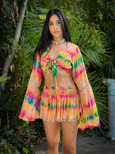Load image into Gallery viewer, rainbow aura micro mini skirt set