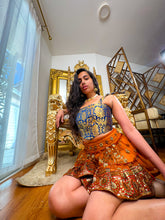 Load image into Gallery viewer, Midnight Mystic Golden Corset Top