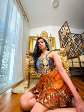 Load image into Gallery viewer, Midnight Mystic Golden Corset Top