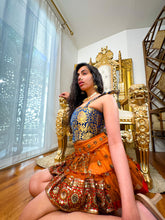 Load image into Gallery viewer, Midnight Mystic Golden Corset Top